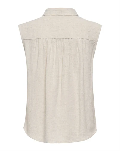 Only - ONLSiesta Linen Bluse - Moonbeam